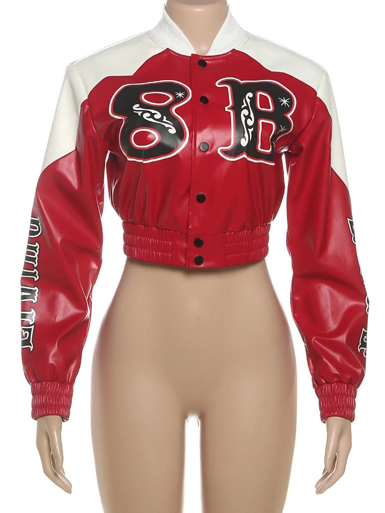 set chaqueta beisbol crop y short sb