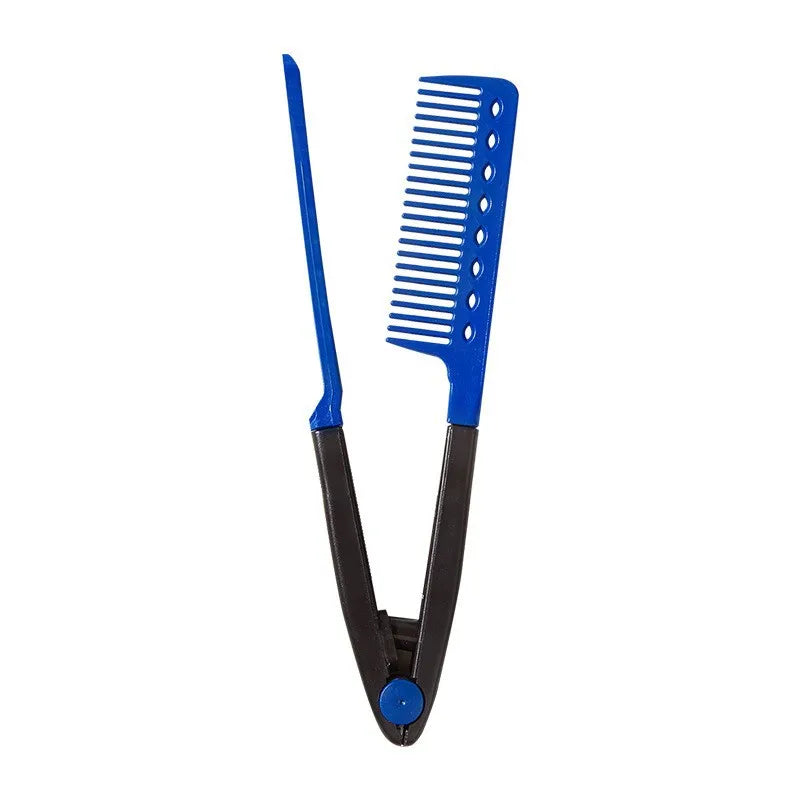 Barber V Type Hair Straightener Comb Anti-static Salon Hairdressing Brush Comb Folding Styling Tools Hair Comb Clip Women