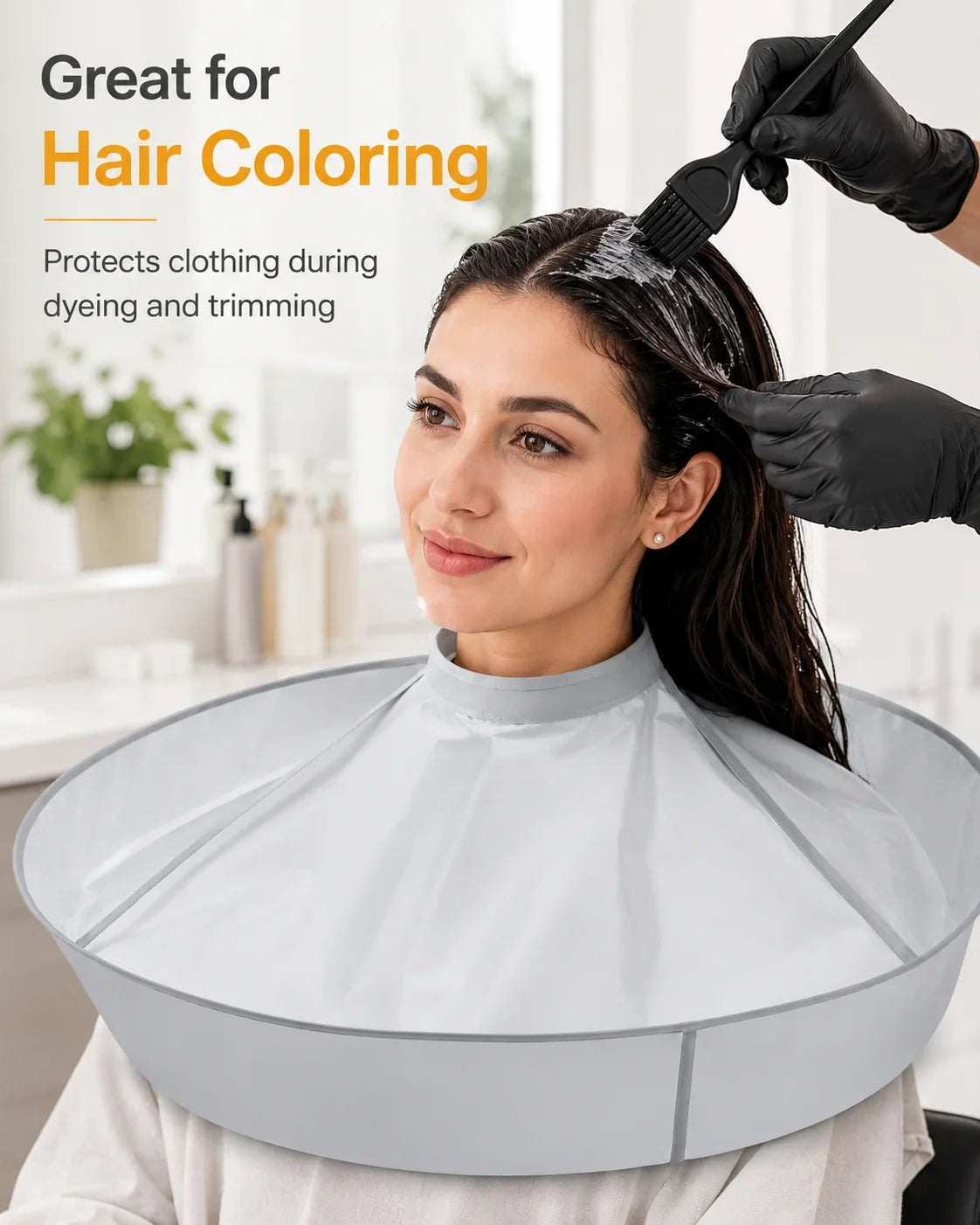 Barber Cape for Hair Cutting, Hairdressing Apron for Adults, Hair Coloring Cape with Velcro Closure